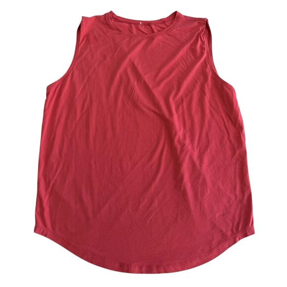 Lululemon Brunswick Muscle Tank Brier Rose Coral Plus Size 16 Cotton Muscle Tank - Picture 2 of 6